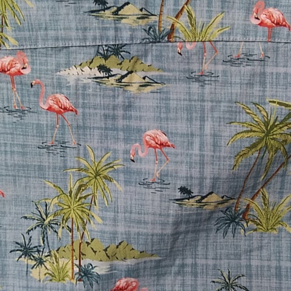Men's Caribbean Short Sleeve Flamingos Shirt - Picture 4 of 4